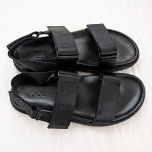 Black Cos Strap Sandals Men's 10.5